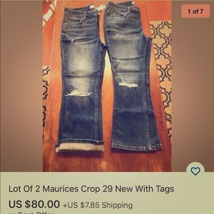 Maurices cropped jeans 29 New